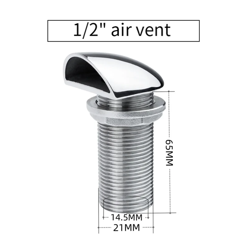For Yacht RV BoatUniversal Air Hole 316 Stainless Steel Shell Vent Oil Tank Ventilation Exhaust Valve 1/2