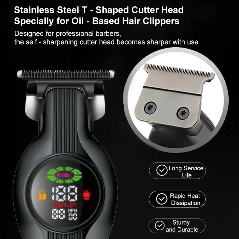 ماكينة قص الشعر الكهربائية الجديدة متعددة الوظائف لصالونات الشعر بشاشة ديجيتال ماكينة قص الشعر الكهربائية