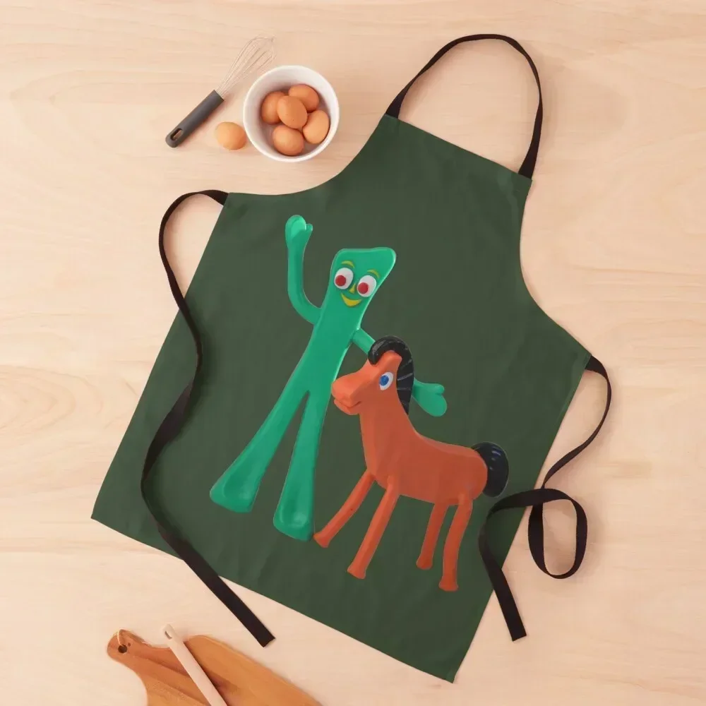 

Gumby and Pokey cartoon art Apron kindergarten teacher Household Items Kitchen Apron