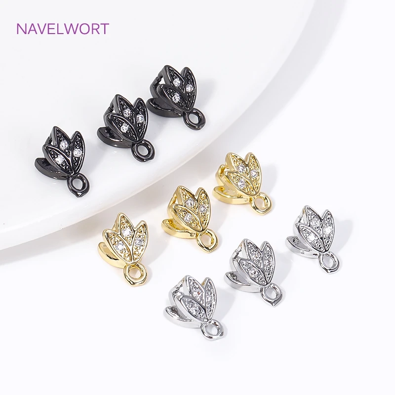 Multi Types Pinch Pendant Bails 18K Gold Plated Inlaid Zircon Clamp Pinch Clip Bail Hooks Connector DIY Jewelry Making Findings