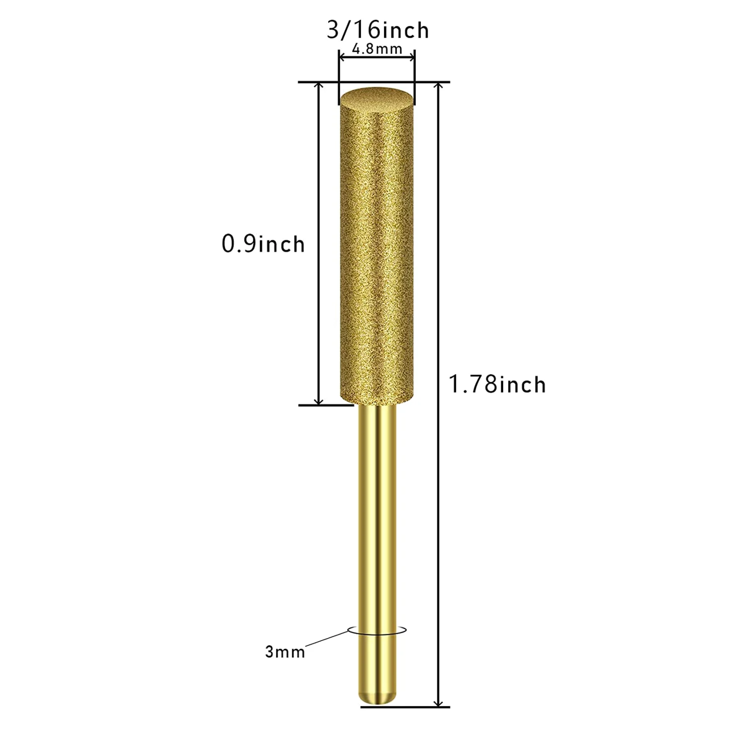 Affilatrice per motosega diamantata ad alta durezza da 8 pezzi-lima per pietra, ruote per affilare diamantate lima per motosega (3/16 pollici, 4.8mm)