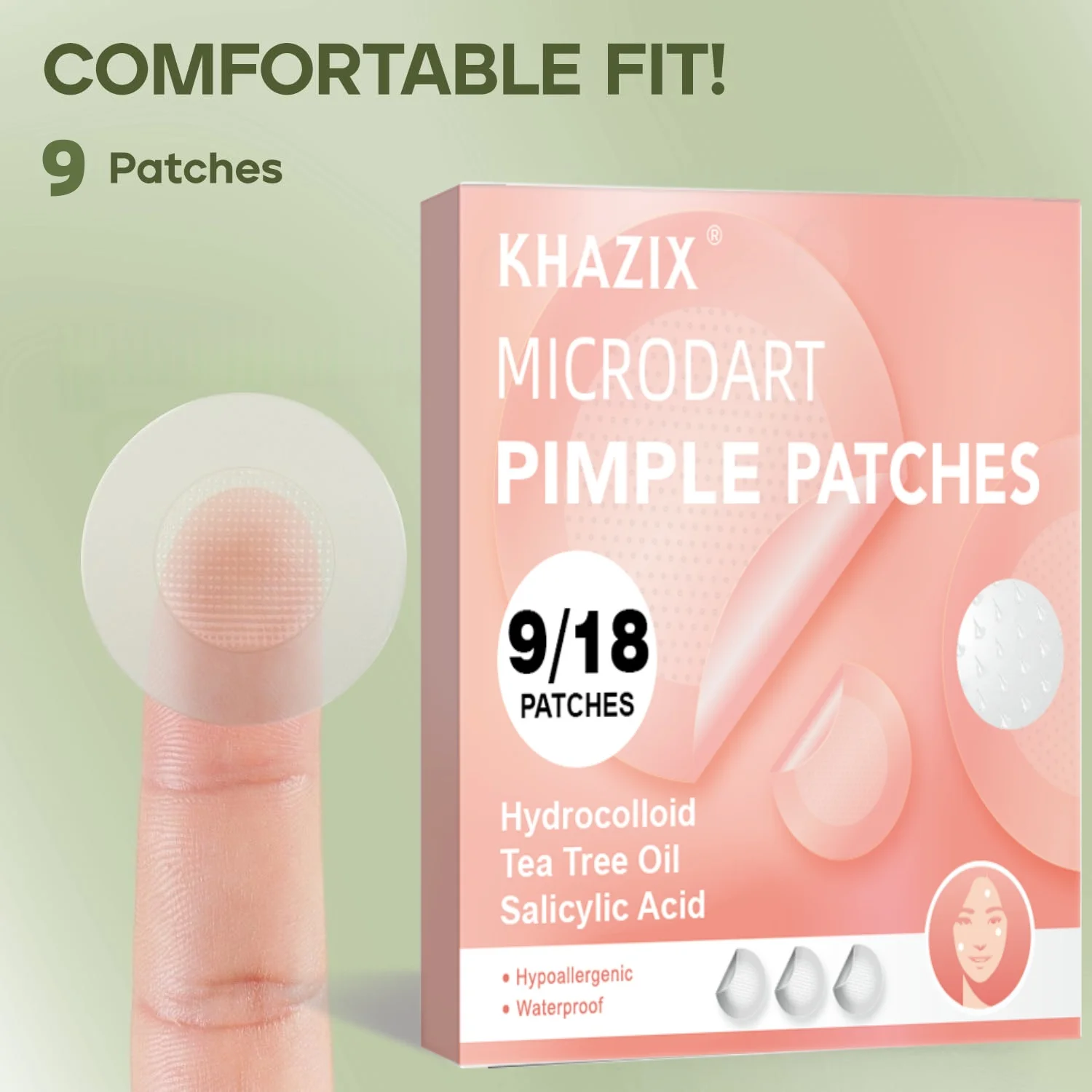 9/18개입 매끄러운 피부를 위한 비밀: 수분 공급 및 맑은 피부를 위한 여드름 패치.