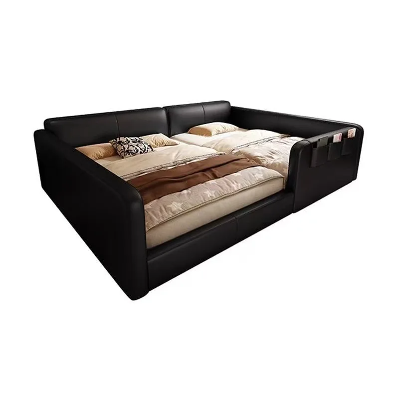 Splicing parent-child bed, with guardrail, widened, simple tatami double bed