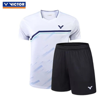 Spring new VICTOR Men's and woman's Badminton shirt Jersey set Athletic Quick Dry Fit Short Sleeve Sport TShirt Shorts