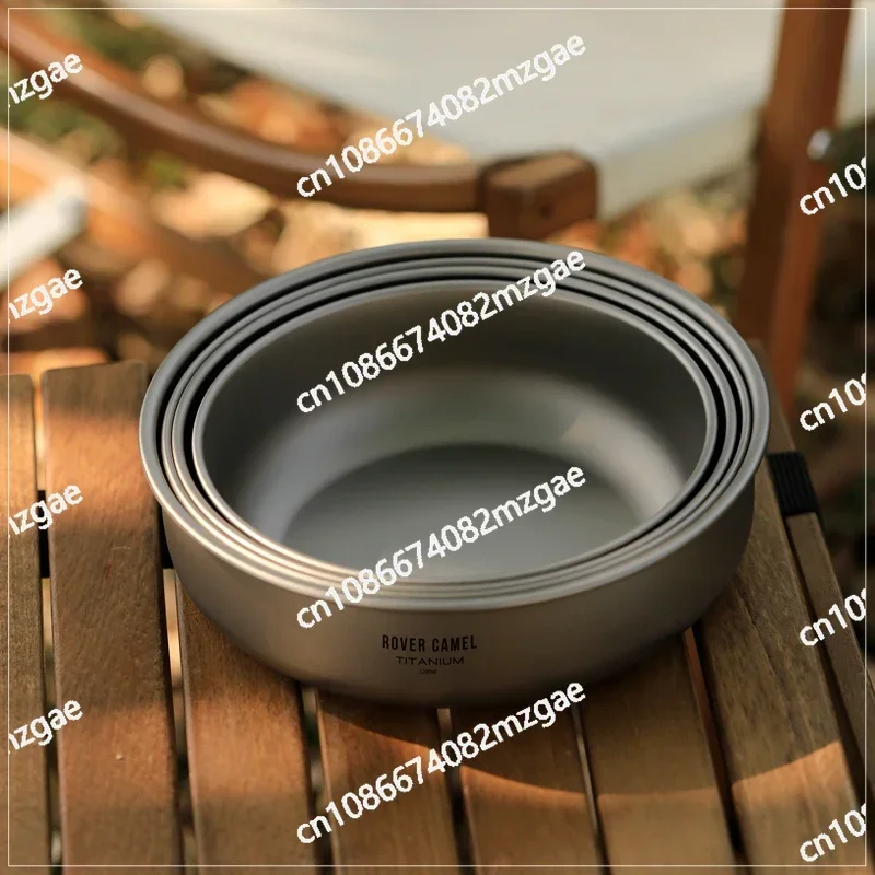 Pure Titanium Outdoor Cookware Portable Tableware Set Frying Pan Soup Camping Frying Pan