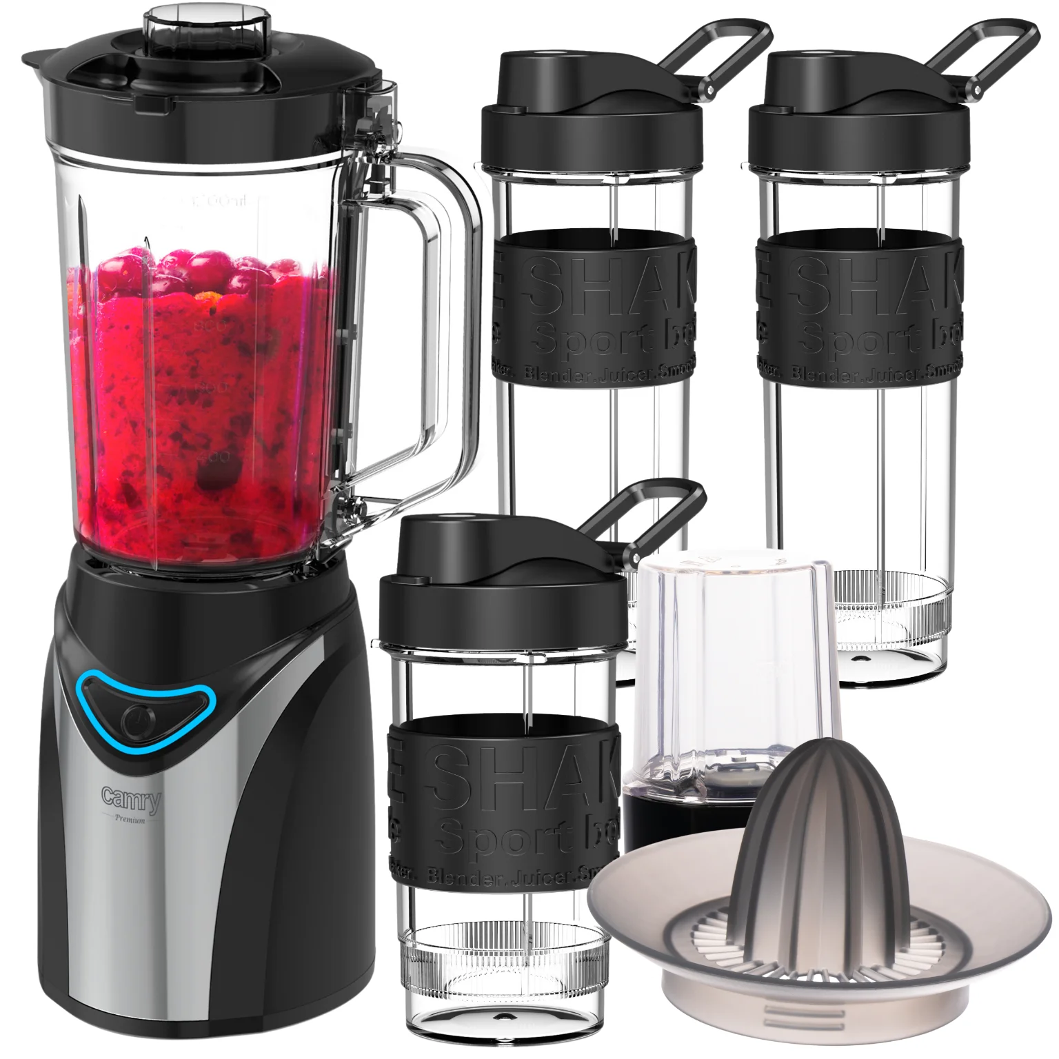 1300 W 3 Wasser-Wasserbecher-Mixer, 4 Messerklinge, BPA-frei, gepulster Schleifer, Kühlkartusche, zerkleinert Eis