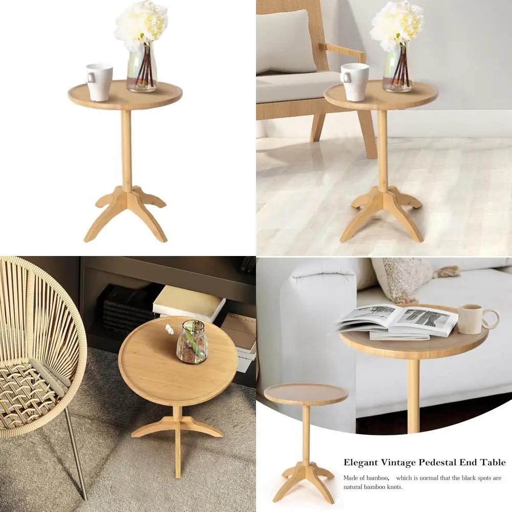 

Compact Round Drink Table, Natural Finish (14.96 Diameter x 19.48 Height)