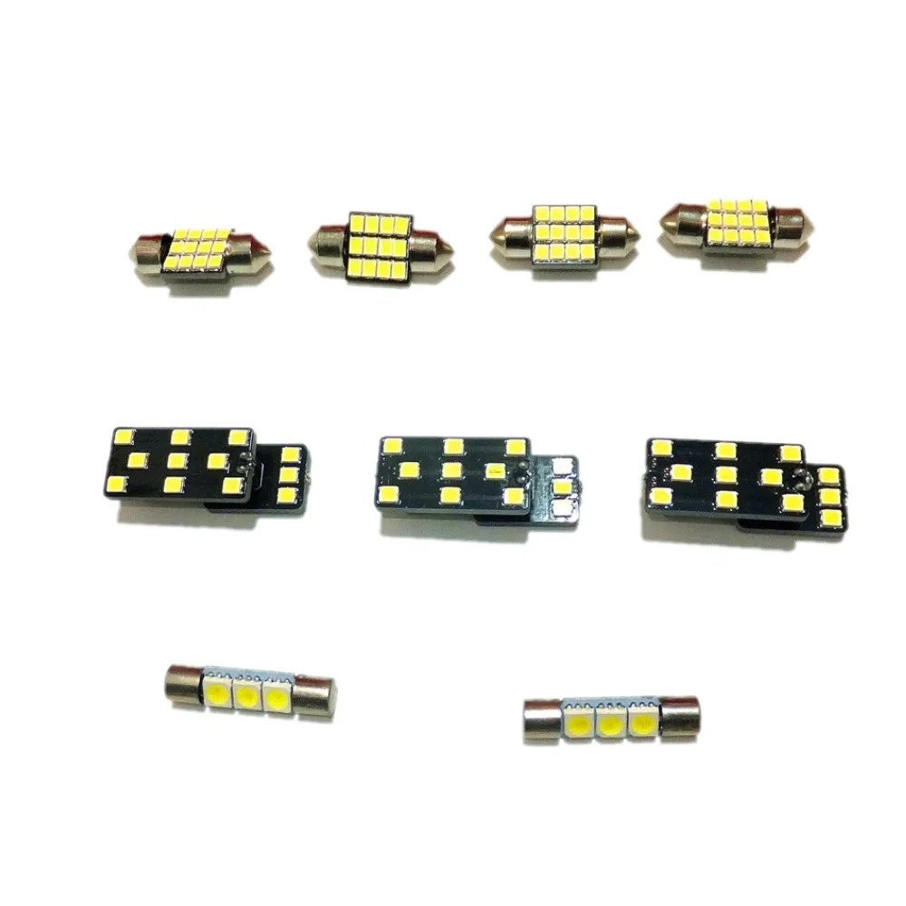 July King 9pcs 6000K 2835SMD LED Reading Light Case for Subaru Legacy 2010-2014, 4 Dome + 1 Trunk  + 2 Door + 2 Makeup lights