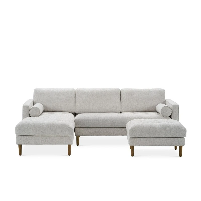 

Nordic simple cream retro fabric sofa pull button princess corner sofa combination