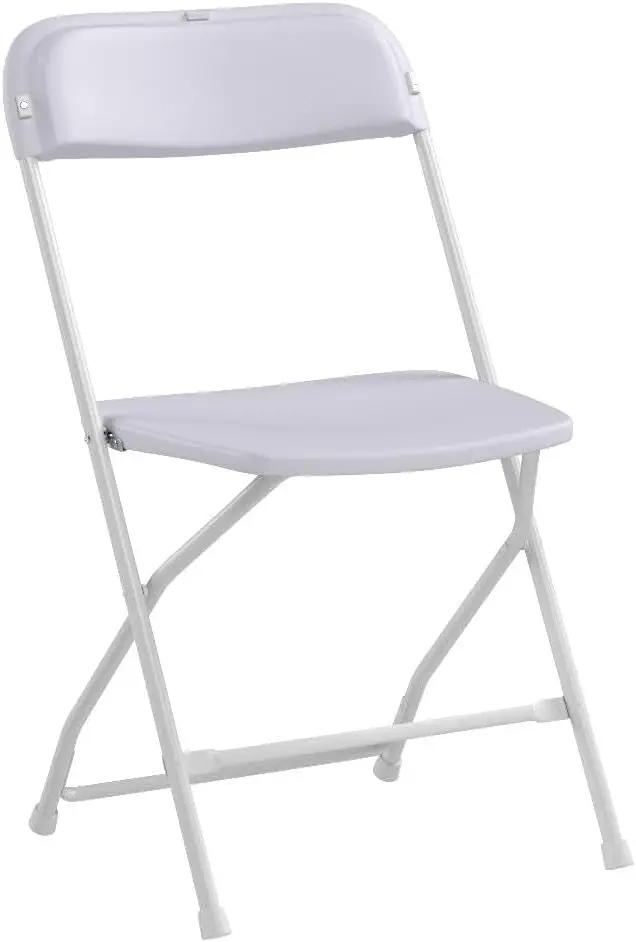 10 Pack White Plastic Folding Chair, Indoor Outdoor Portable Stackable Commercial Seat with Steel Frame 350lb image 5