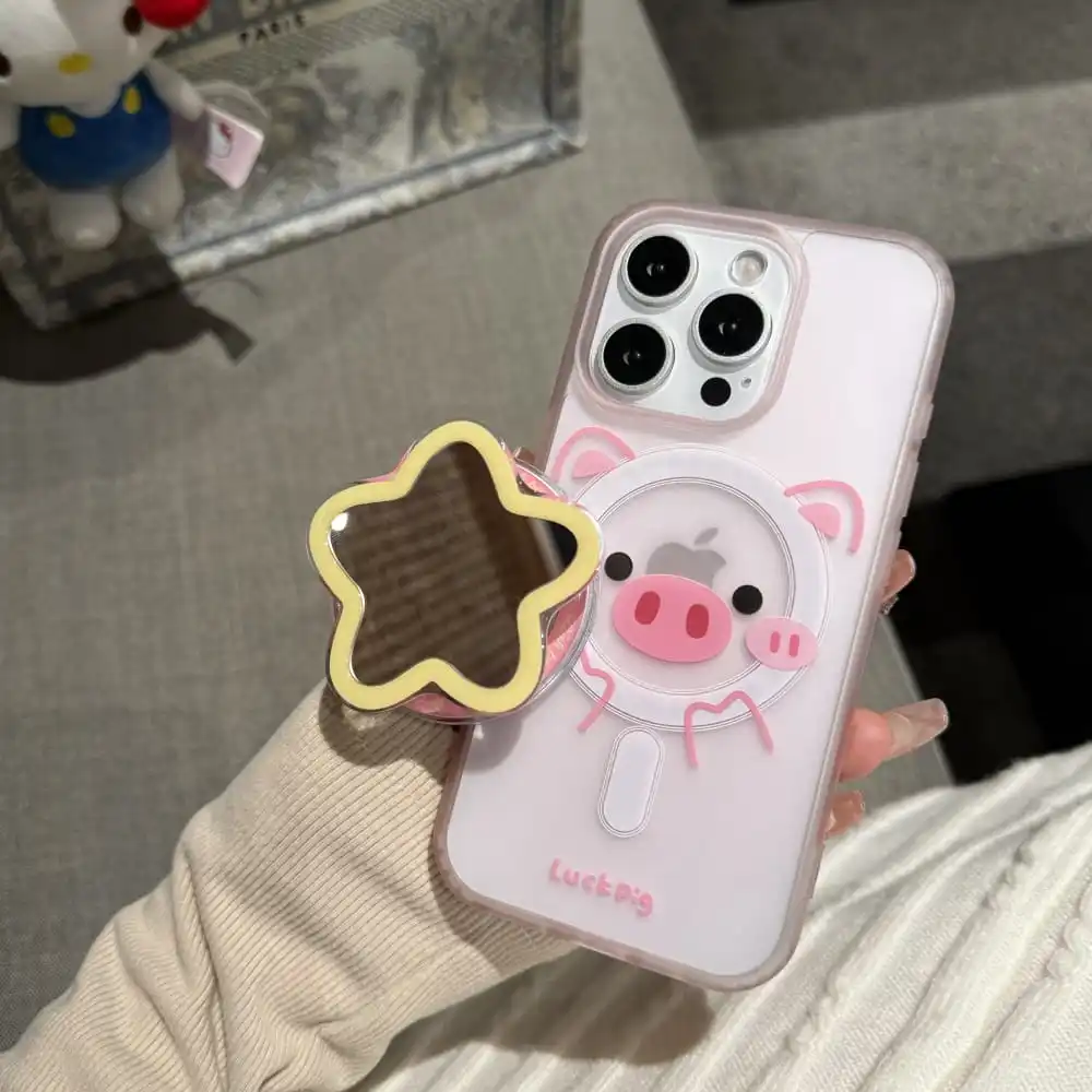 Hot Cute Cartoon Role Hello Kitty Phone Case for Iphone 13 14 15 16 Pro Max Soft Anti-fall Protect Cover with Magnetic Bracket