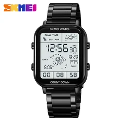 SKMEI Male Female Waterproof Sports Watches Stainless Steel Digital Electronics Watch For Men Women Luxury Business Wristwatches