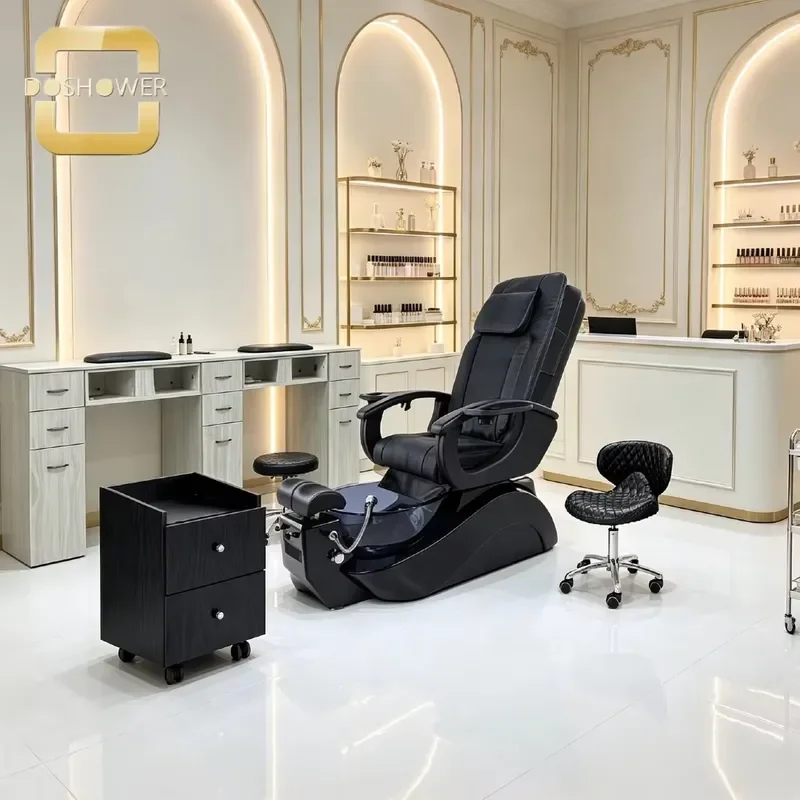 Minimalist Pedicure Chair with Adjustable Leg Support and System Function for High-end Management Spa Foot Care