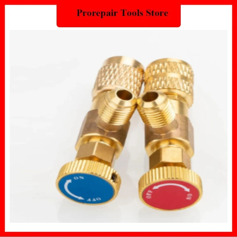 R410a R22 Air Conditioning Refrigerant Charging AC Valves Brass Adapter Liquid Fluorine Safety Flow Control Valves 1/4" 5/16"SAE