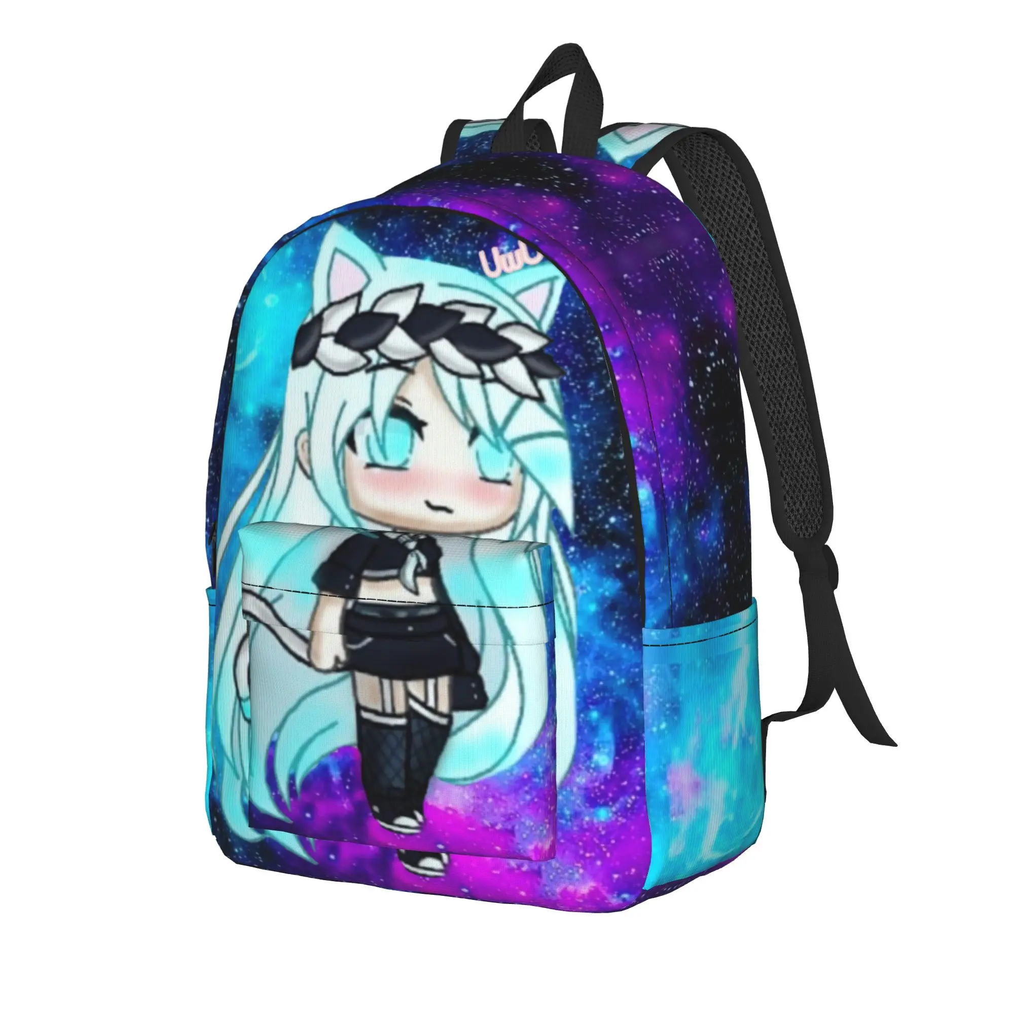 Cartoon Youthful Gacha Life Backpack Women  Print Backpacks Polyester Leisure High School Bags Trekking Designer Rucksack