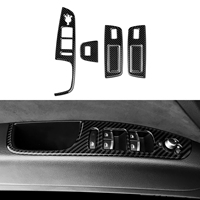 For Audi Q7 4L (2008-2015) Window Lift Switch Button Panel Carbon Fiber Interior Sticker Car Trim Cover Accessories
