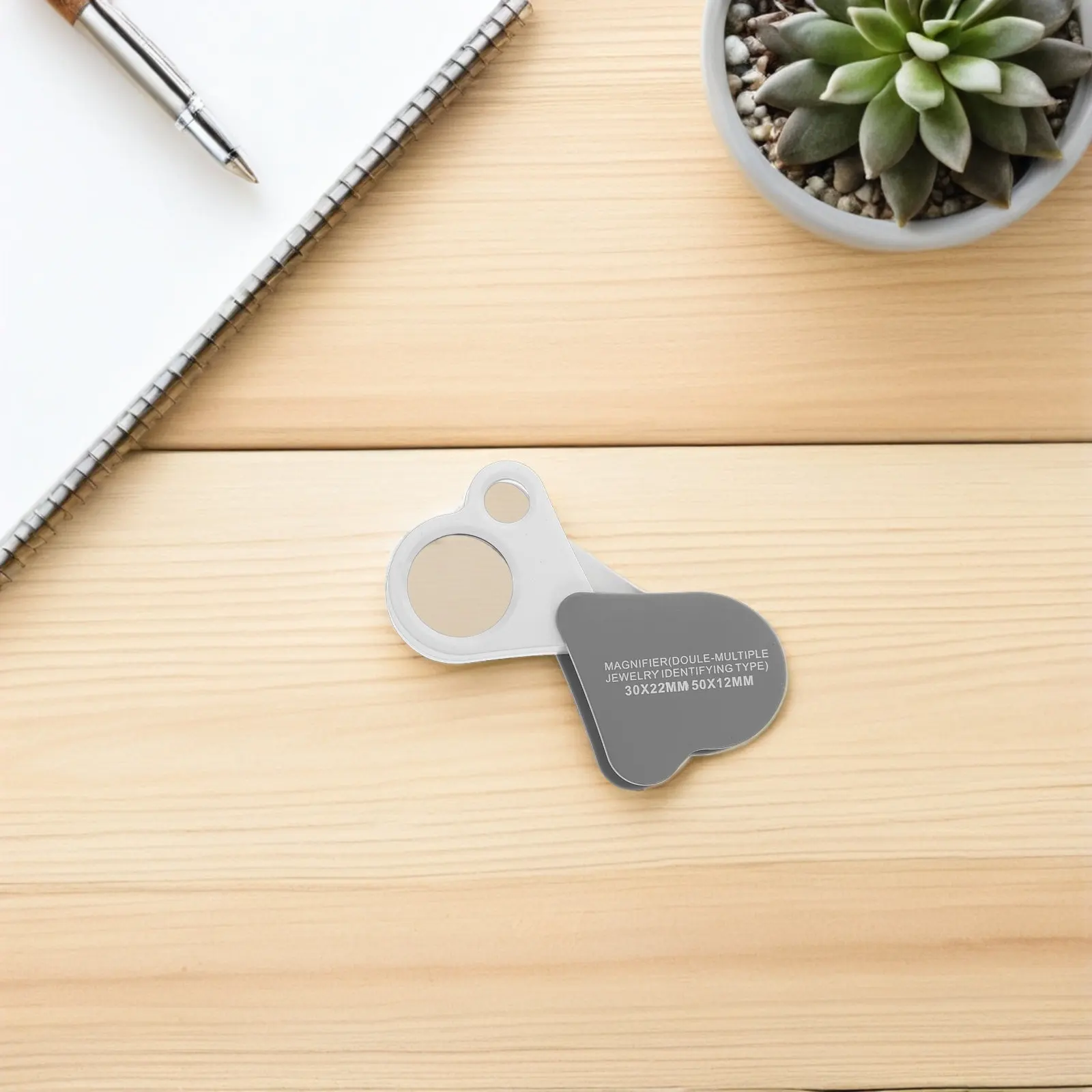 30X 50X Dual-Lens Pocket Jewelry Loupe Folding Handheld Magnifier for Gemstone Analysis Art Appreciation Evaluation