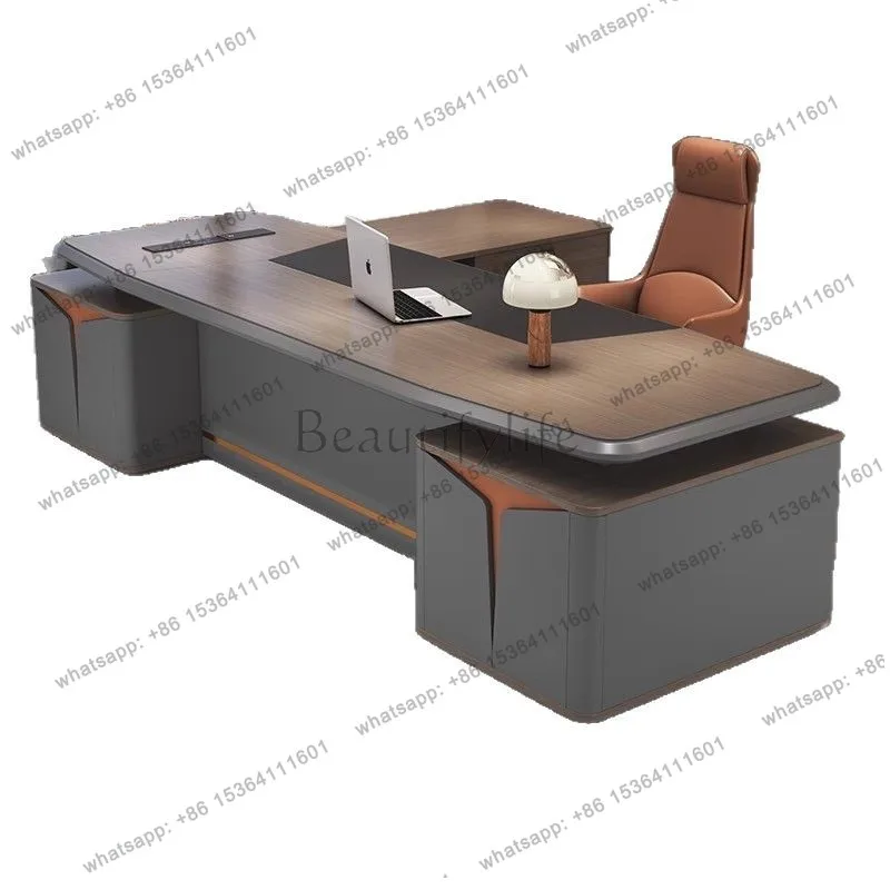 

The lacquered boss desk is light and luxurious, with a sense of luxury and modernity