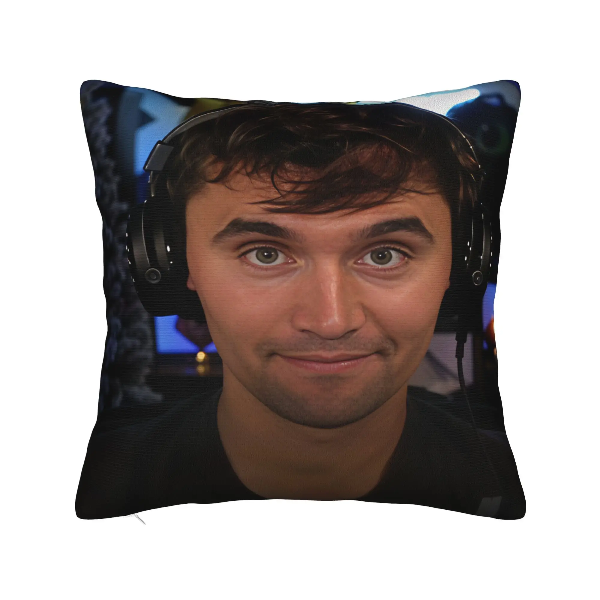Charlie Kirk Stream Headset Pillow Cover  Comfy Cushion Cover Funny Pillow Case For Couch Sofa Bedroom