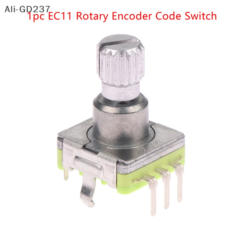 GD237-1pc EC11 Digital Potentiome Rotary Encoder Switch 30 Position With Push Button Switch 5Pin Handle Length 12.5mm Plum Shaft