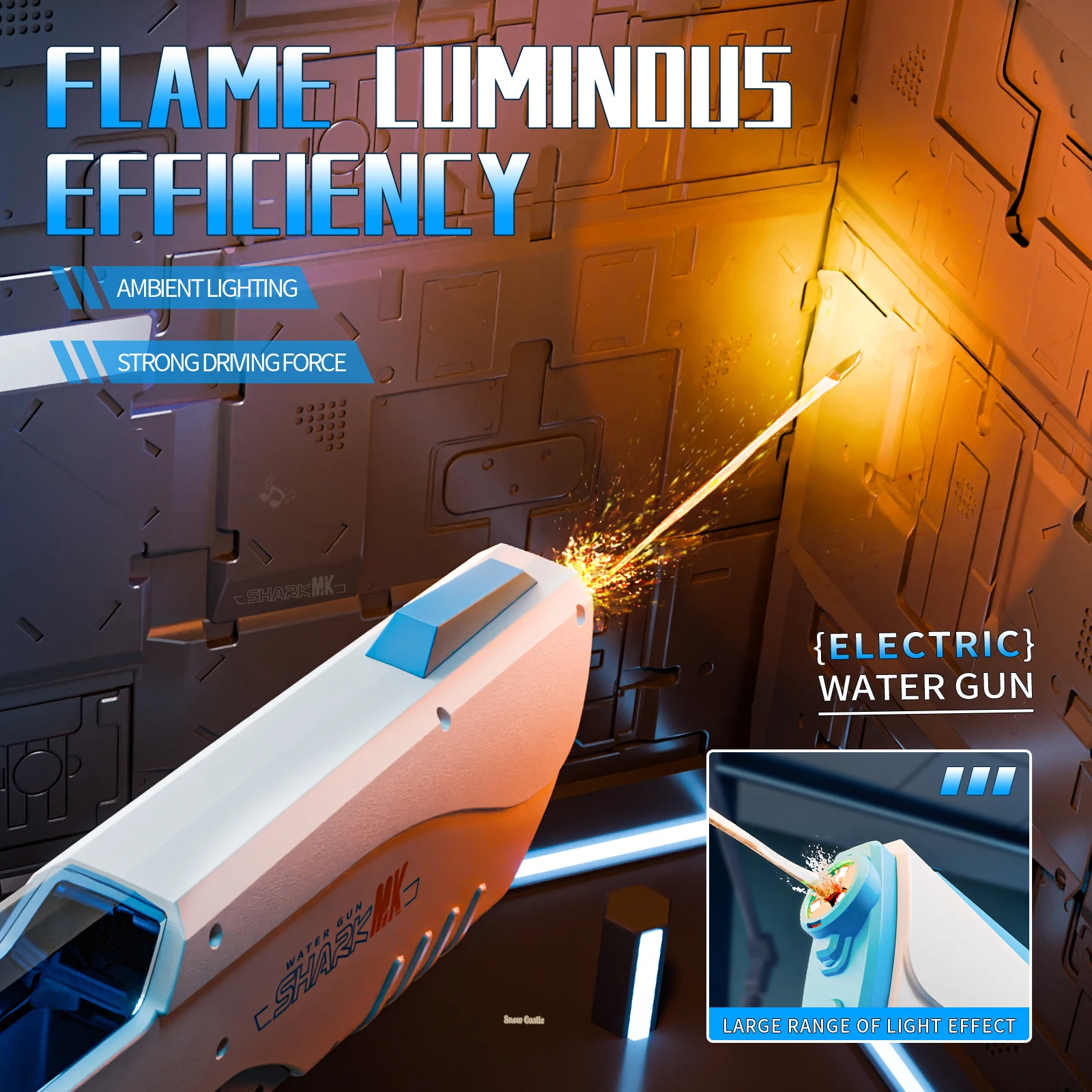 الأطفال مدفع المياه الكهربائية الصيف اللعب في الهواء الطلق التلقائي امتصاص الماء نبض سعة كبيرة الاطفال لهب مضيئة مدفع المياه #4