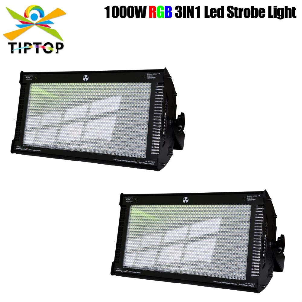 2 Unit 1000W LED RGB Strobe Light 3 Color Professional Strobe Lighting Stage Party Bar Music Active CE ROHS