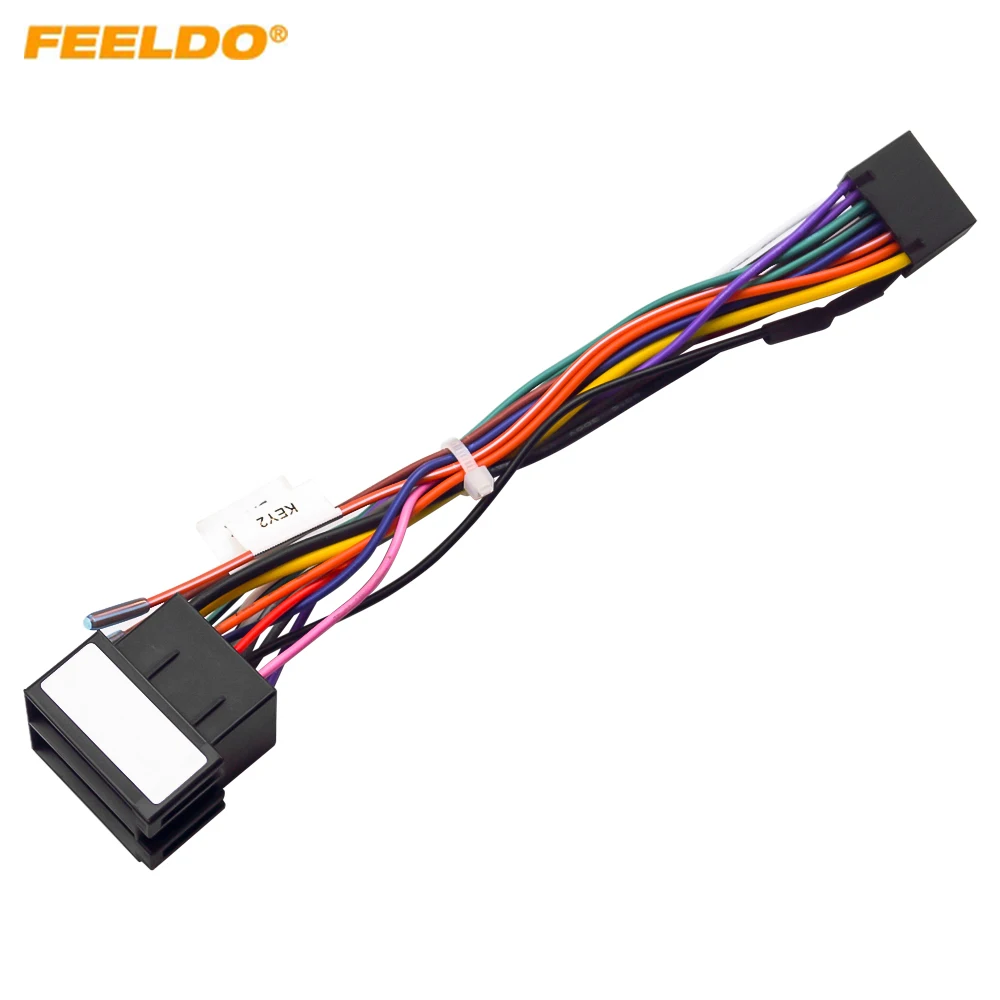 

Автомобильный аудио 16-контактный жгут проводов FEELDO, кабель для Emgrand X7/EX7/GX7, стереоустановочный проводной адаптер