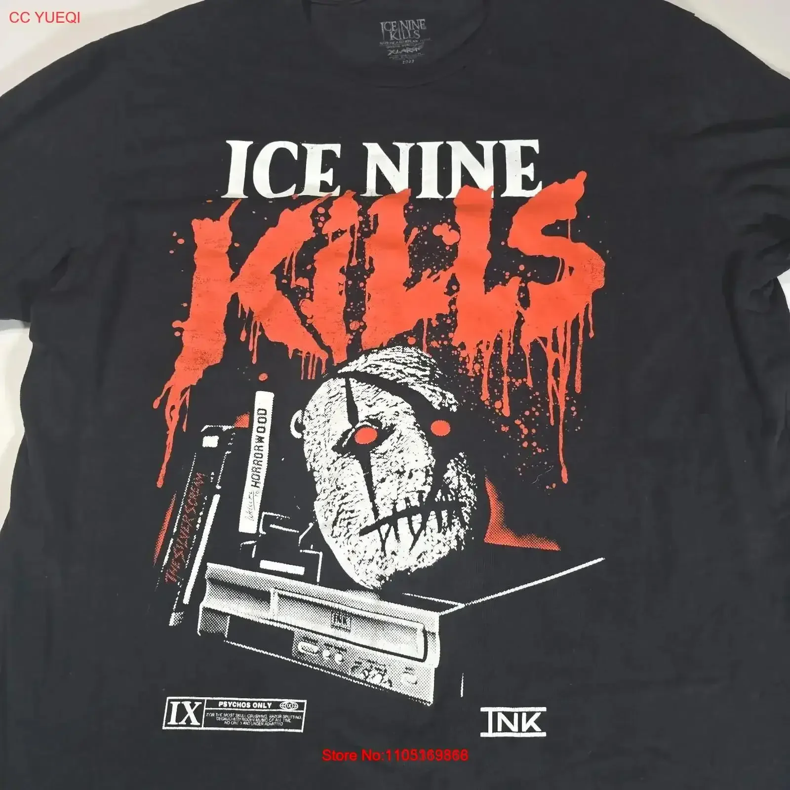 Ice Nine Kills North American Tour 2022 Black T Shirt XL Official vintage Washed designer clothes Slightly homme Stylish