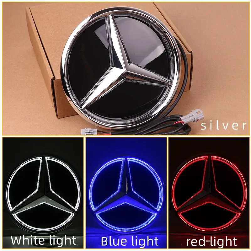 Car Front Grilled Star Emblem LED Light Illuminated Logo White Blue Red for Mercedes Benz W204 W205W213W253W166W176