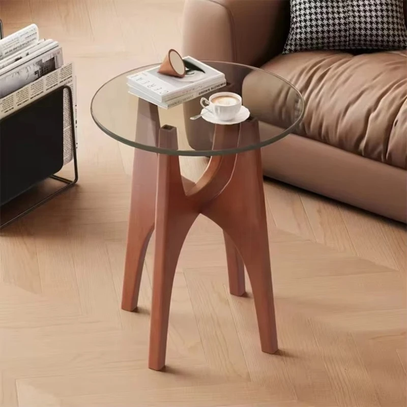 

Simple glass coffee table set sofa side table wooden coffee table