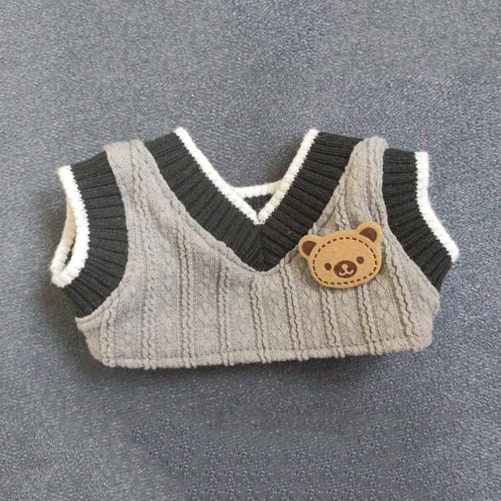 1 set Uniforme scolastica 20 cm Vestiti per bambole in cotone Gilet lavorato a maglia Vestito Vestiti per bambole in cotone Mini pantaloncini scozzesi Vestiti per bambole