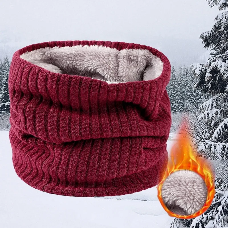 Warm Knitted Scarf Thermal Thickened Fleece Lined Ski Neck Scarf Winter Women Men Windproof Skating Cycling Hiking Warm Mask view 5