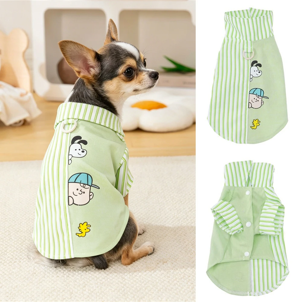 Camiseta a Rayas para Cachorros con Hebilla, Ropa de Verano y Otoño para Perros Pequeños, Chihuahua, Pinscher, Camisetas para Mascotas