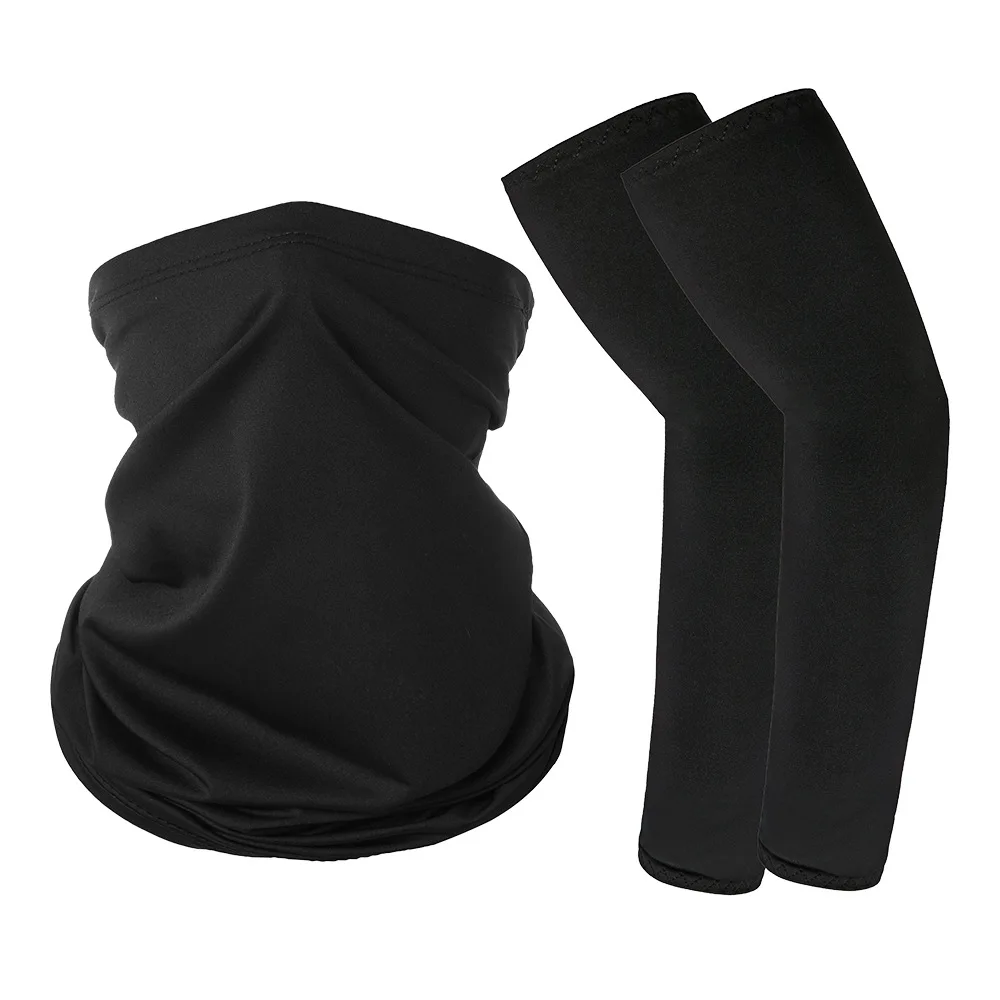 Outdoor Ice Silk Sun Protection Bib Sleeve Set Spring and Summer Motorcycle Neck Arm Cover Sports Safety