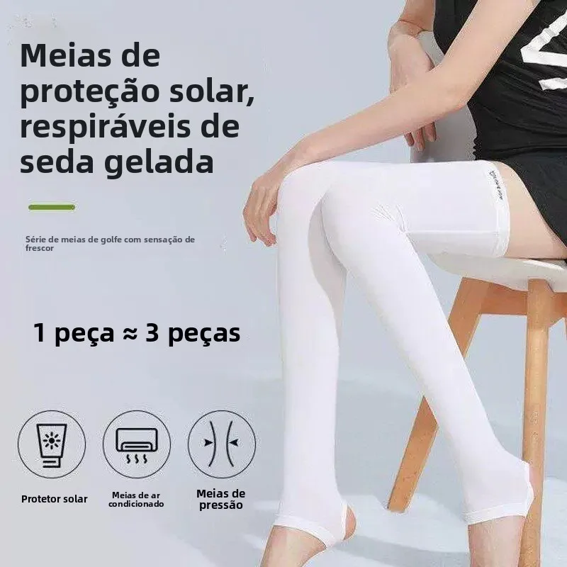 アイスシルクロングチューブソックスニーハイサイクリングスポーツウェア女性用スタイル抗紫外線レッグカバーエアコン膝パッド
