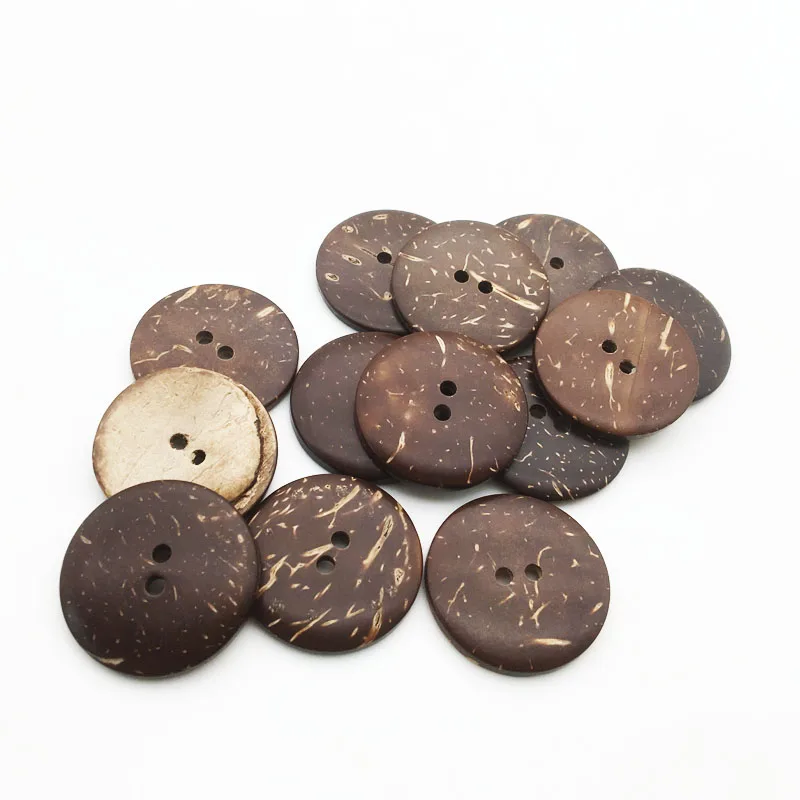 100PCS Natural Eco-friendly 4 Sizes Coconut Button For Clothing 2Holes Children Scrapbook Decorative Sewing Accessories FCYY148