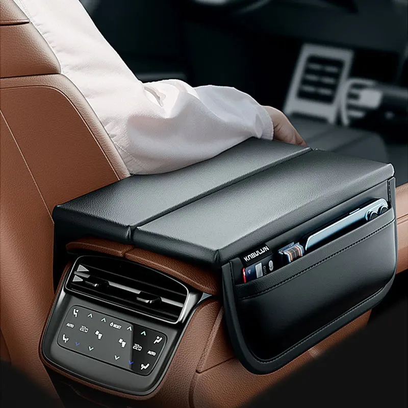 New Top Symmetrical Double-Lids Armrest Box Cover Soft Memory Heightening Elbow Support Pad With Side Storage Pocket Organizer - view 3