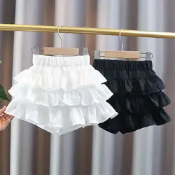 Baby Girls Tutu Skirt Summer Fashion All-match High Waist Layered Dance Performance Short Pleated Skirt for Kids 2-12Y