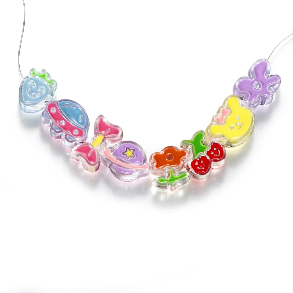 5 PCS New Creative Cartoon Oil Drop Pendant Flower Carrot Rabbit Planet DIY Headband Colorful Accessory Pendant Wholesale