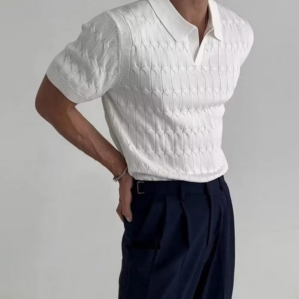 T-shirt męski w jednolity kolor w paski O-neck odzież uliczna z krótkim rękawem Casual Men odzież lato 2023 Fitness modna koszulka topy
