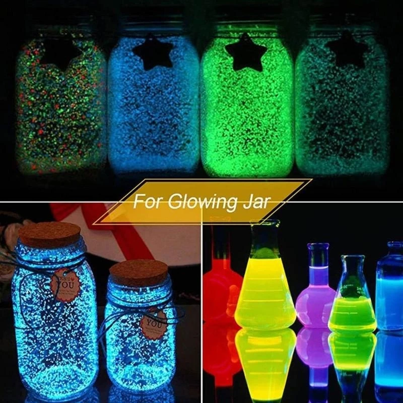 HX6F 12 Colors Luminous Powder Resin Pigment DIY Epoxy Resin Mold Art Glitter