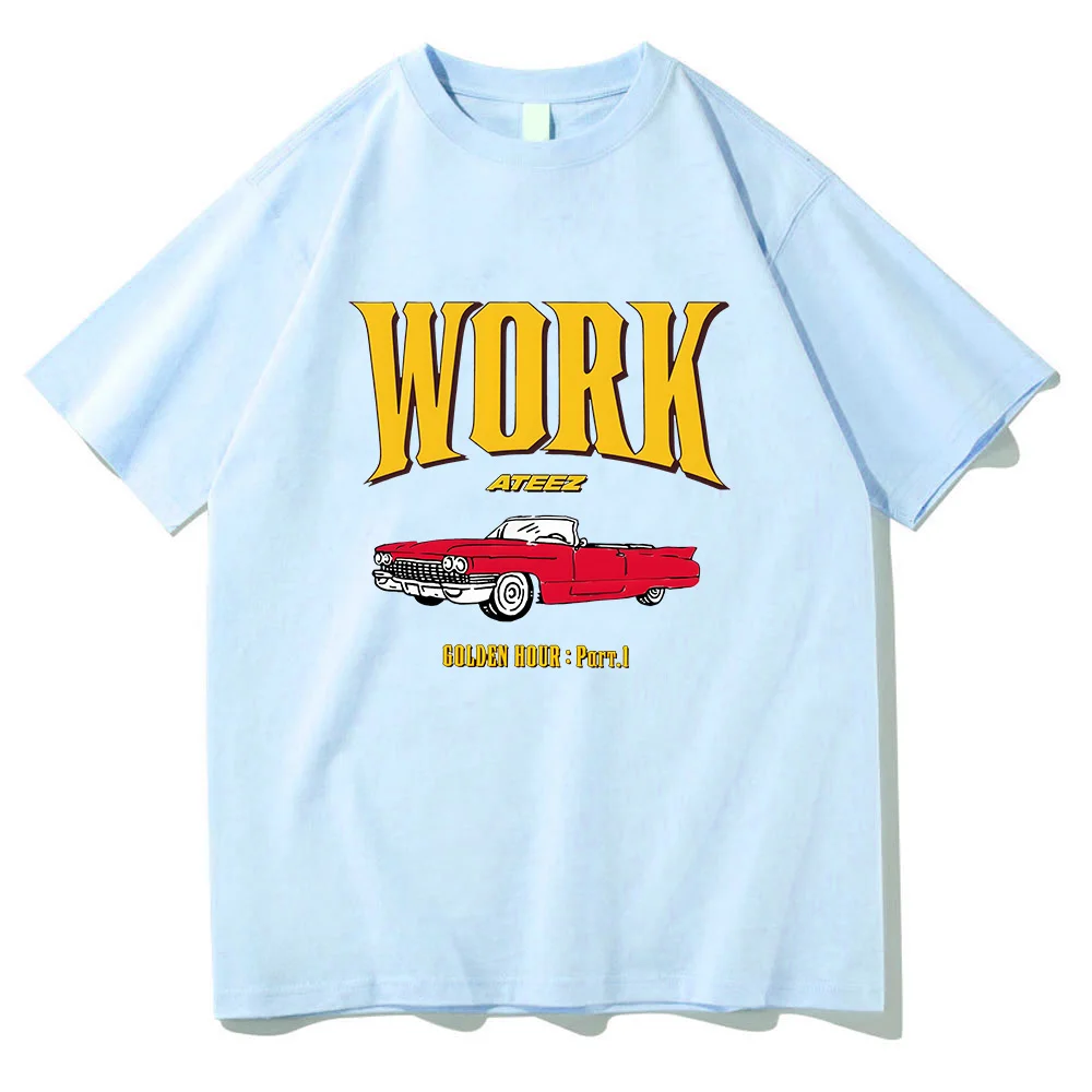 Punk Band ATEEZ Work T-shirts Cotton Women Men Summer Tee-shirt 2024 New Album Graphic Printing Tshirts Casual Unisex Tees Tops