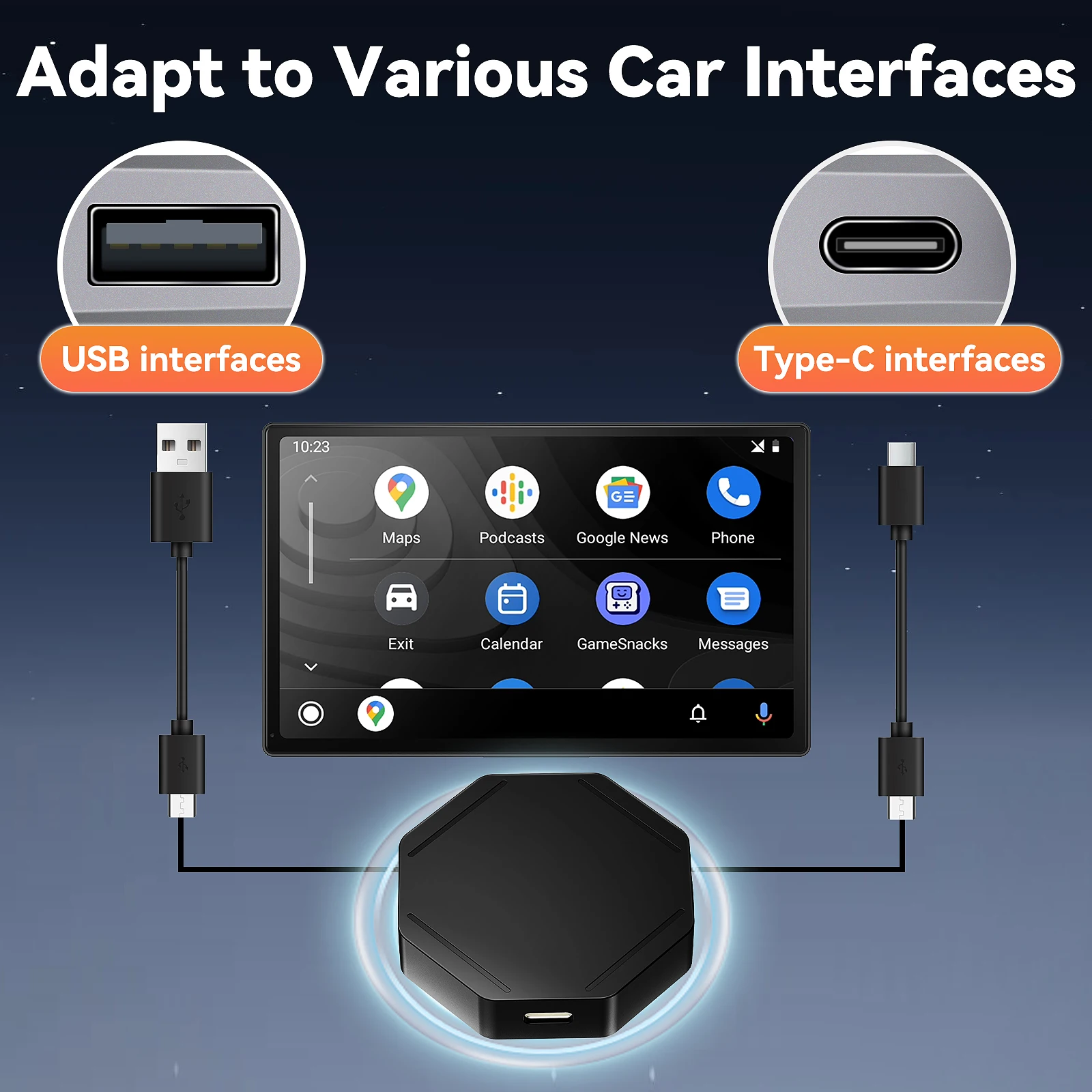 C11 محول CarPlay اللاسلكي Android Auto اللاسلكي سبوتيفي لمازدا تويوتا مرسيدس بيجو فولفو كيا 2 في 1 Carplay AI Box #4