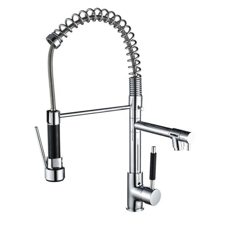 

Single level chrome pating brass sink faucet cUPC pull down sprayer kitchen faucets 3 way kitchen faucet