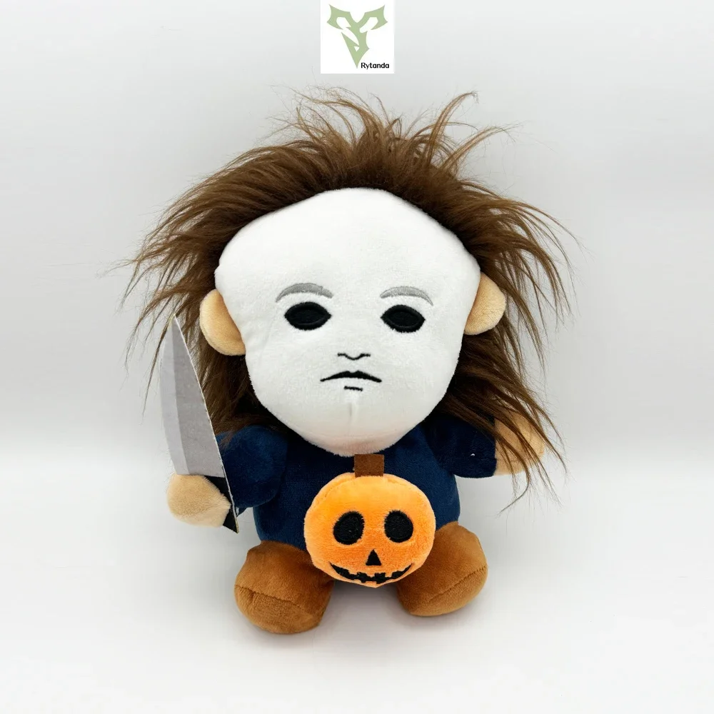 Horror Halloween Michael Myers Phunny Plush Doll 25CM Soft Cartoon Cosplay Plush Toy Character Halloween Room Decor Gift