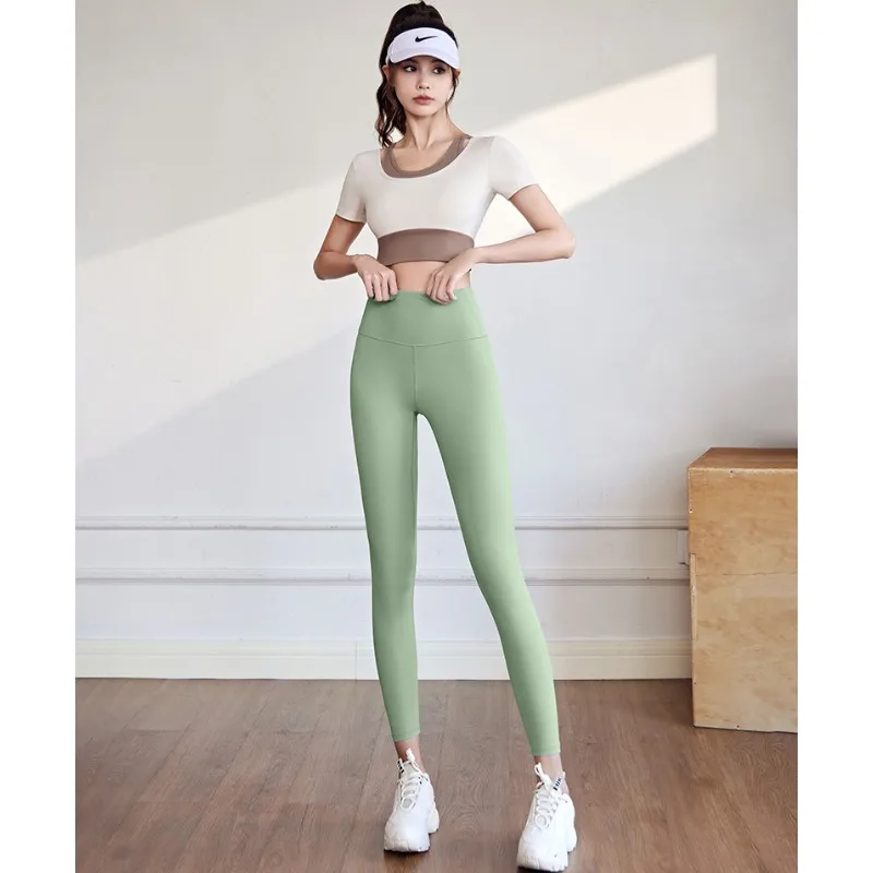 Woman Skinny Sexy Open Crotch Leggings Couple Outdoor Sport Crotchless Panties Booty Lifting Pants with Hidden Zipper Trousers