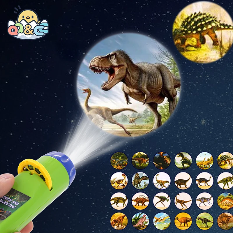 

Projection Flashlight Children Projector Light Cute Educational Cartoon Dinosaur Toy Picture Light Bedtime Learning Fun Toys