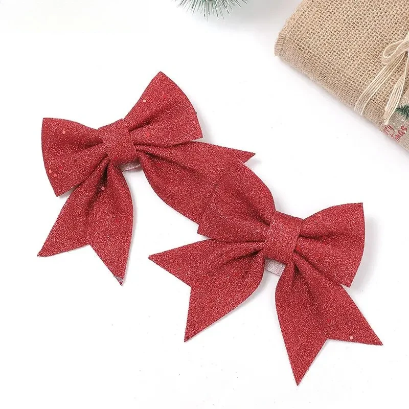 12Pcs Bows Christmas Decoration Xmas Tree Bowknot Ornaments for Home Room Decor Happy New Year Navidad 2026 Gifts Accessories view 6
