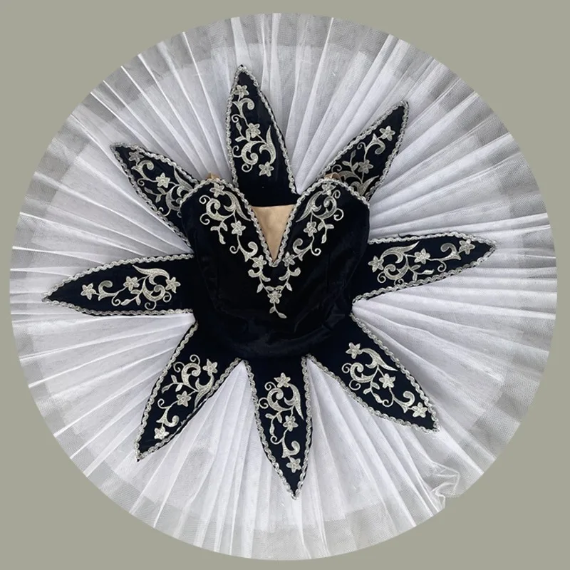 ชุดแสดงบัลเล่ต์สำหรับนักเต้นหงส์ตัวน้อย - ชุดเดรสผ้าชีฟองพองฟูสีฟ้าอ่อนสำหรับการแสดง