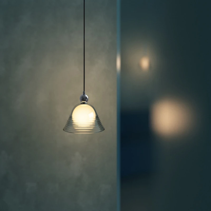 

Glass chandelier Bauhaus modern simple balcony bar restaurant bedroom study bedside single chandelier